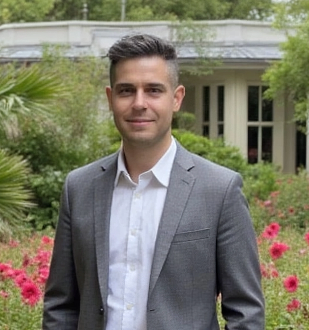 Male Avatar in suit with nature