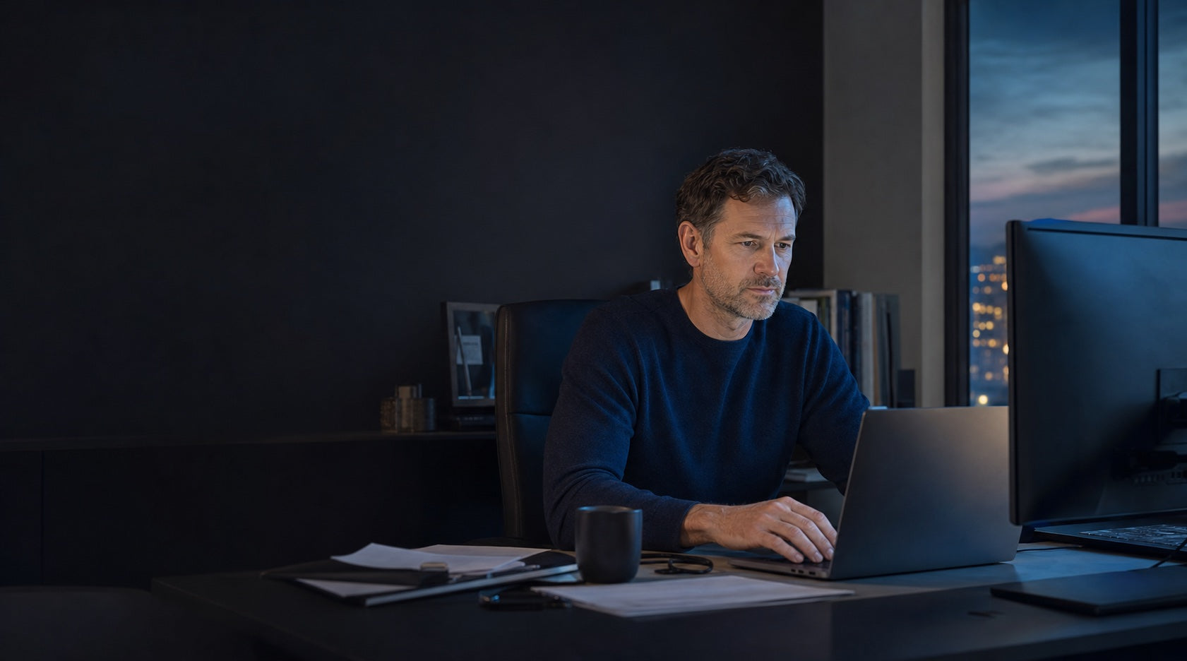 Business owner working from a private operating workspace